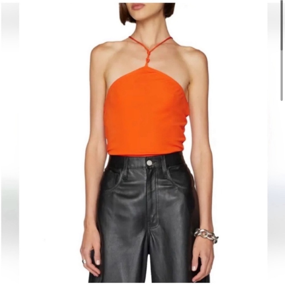 Frame Denim Orange Halter Bodysuit